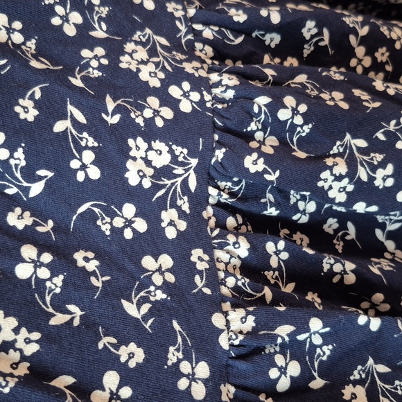 J. Crew 100% Cotton Navy Floral V-Neck Tiered Midi Dress Size Large, New W Tags - Picture 4 of 12